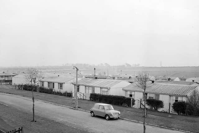 Prefabs sprung up all over Scotland to meet the housing crisis that took root during World War Two. Pictured are the homes in Southhouse, Edinburgh, in the early 1970s.
PIC: TSPL.