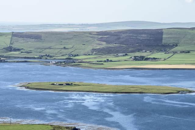 Just three people have lived on Holm of Grimbister in Orkney in recent years. Described as the country's loneliest farm, the island and its cottage is now due to be sold. PIC: Savills/Contributed.