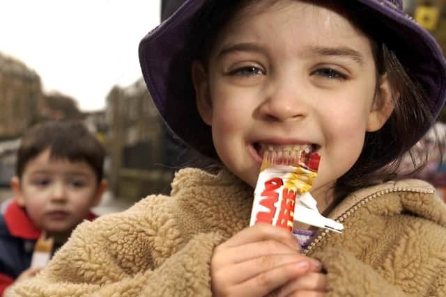You'll remember eating Highland toffee bars, and how they got stuck in your teeth.