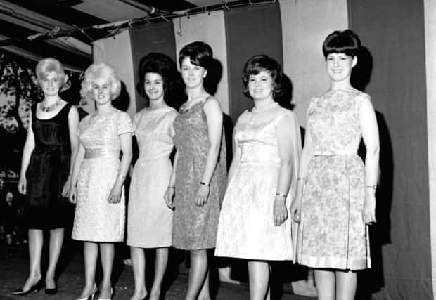 Line-up of finalists in the Coal Queen beauty contest at the Scottish Miners Gala Day, held at Leith Links in Edinburgh, June 1966.