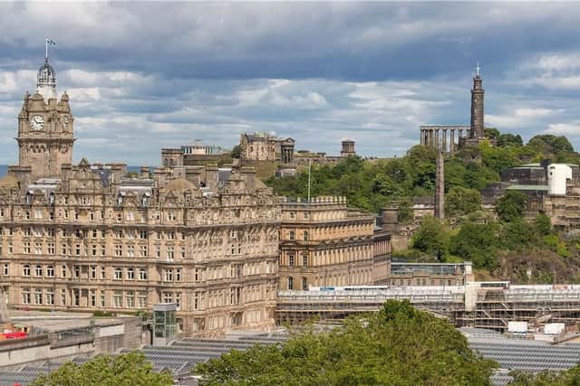 The outlook to Calton Hill from Ramsay Garden.