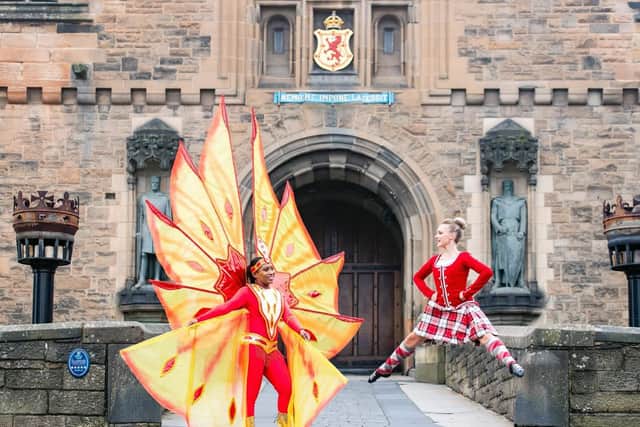 Kalicia Robinscott from Trinidad and Tabago defence force steel orchestra and Alessandra Bruce-Fuoco of the Tattoo Dance company.