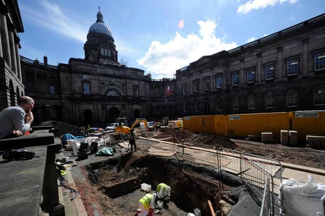 Artefacts belong to leading Enlightenment figure Joseph Black were uncovered during an archaeological dig at Edinburgh University's Old College quad.