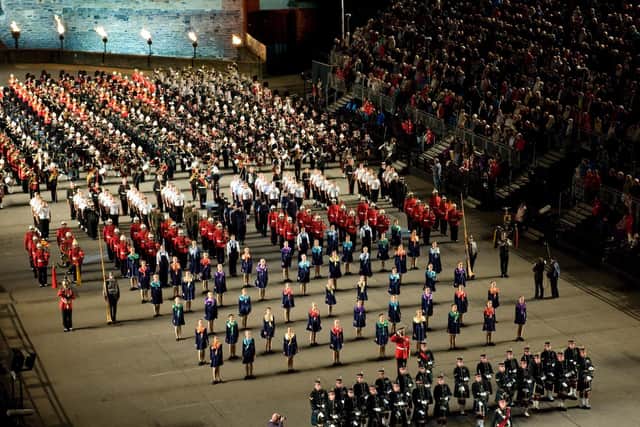 This is referring to the Royal Military Tattoo, which runs throughout August.