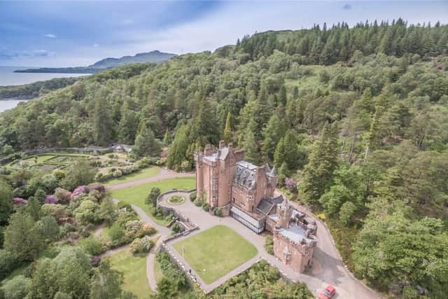 Dating from 1902, Glenborrodale Castle is a five storey, 16 bedroom property set on the southern shore of the idyllic Ardnamurchan Peninsula in the Highlands. The castle is set in 133 acres of land and the sale includes the Isle of Risga and Eilean an Feidh.