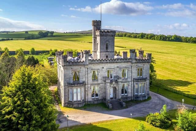 Dalmoak Castle in Dumbarton is a Grade A listed building with 16 bedrooms and has, what is believed to be, the largest stain glassed window ever to be created in a private home in the UK.