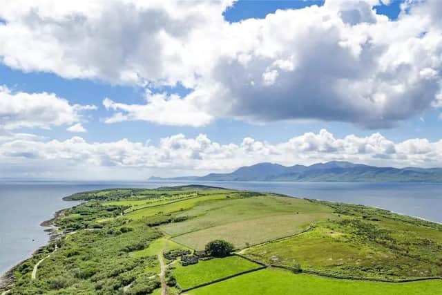 Inchmarnock is a 660 acre island for sale with four bed house for GBP1.4m with Strutt and Parker.