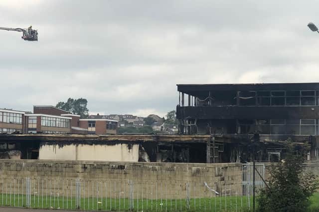 Nine appliances, carrying more than 40 firefighters, were sent to the secondary school. Picture: Lisa Ferguson