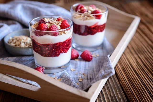 Usually reserved for Burns night, Cranachan is made using whipped cream (or crowdie if you want to be truly authentic), honey, fresh raspberries, and toasted oatmeal usually soaked overnight in a little bit of whisky