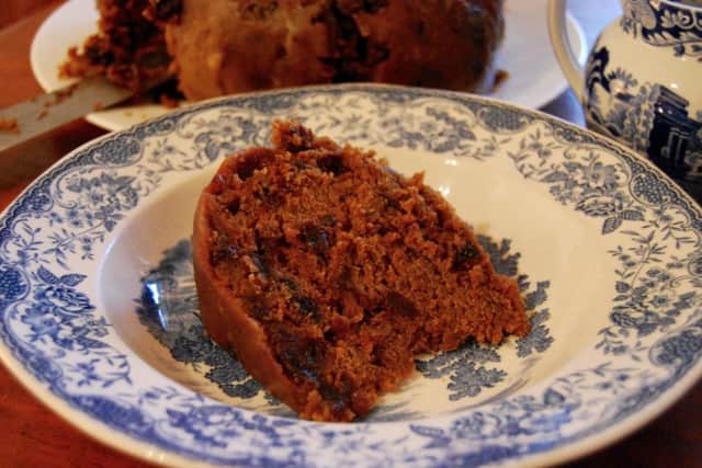 This wonderfully named regional favourite is a rich, suet-based fruit pudding usually made with spices and dried fruit.