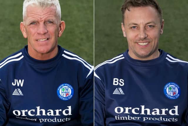 Jim Weir (left) and Barry Sellars both escaped serious injury in the collision
