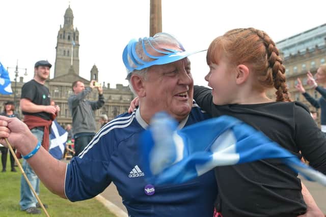 Independence supporters ahead of the poll.