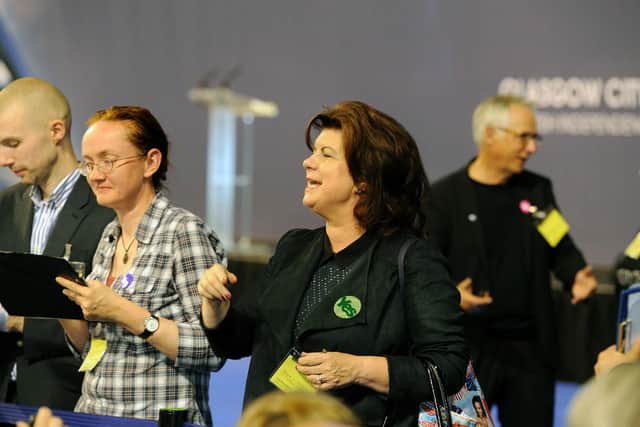 Yes Activist Elaine C Smith at a count.