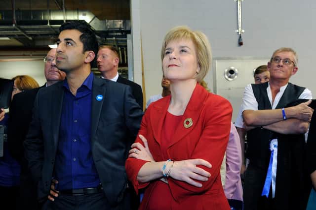 Then Deputy First Minister Nicola Sturgeon at the Glasgow count - where it was announced Scotland's largest city had voted Yes.