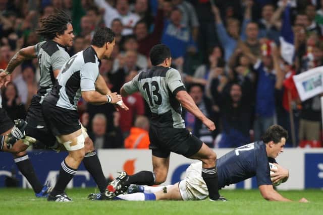 The last time New Zealand lost a World Cup match - they were beaten 20-18 by France in Cardiff with Yannick Jauzion scoring the winning try