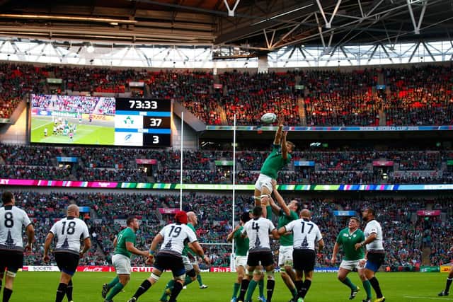 Record attendance at a Rugby World Cup match - between Ireland and Romania at Wembley in 2015