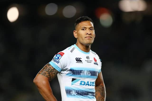 Israel Folau in action for the Waratahs in April 2019
