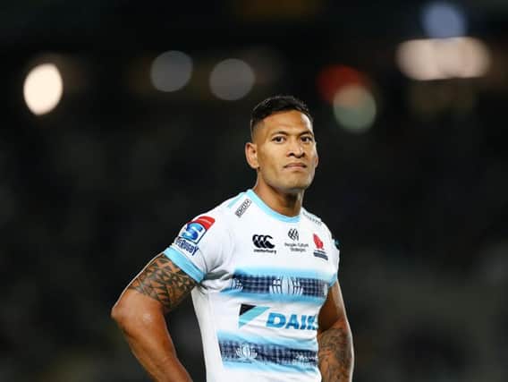 Israel Folau in action for the Waratahs in April 2019