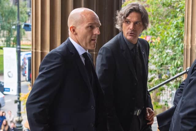 Former teammates Alex Rae and Marco Negri (right).
