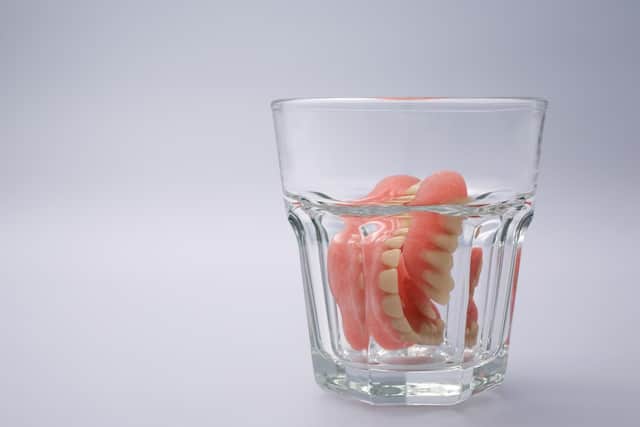 False teeth.