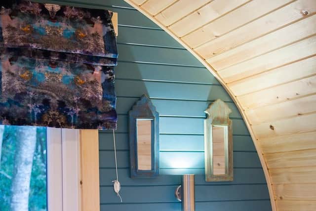 Each pod has been decorated to suit its external colour scheme and includes accessories from companies such as Bluebellgray.