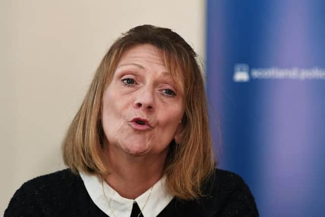 Karen Nicol makes an appeal for information asPolice provide an update on the investigation. Picture: John Devlin