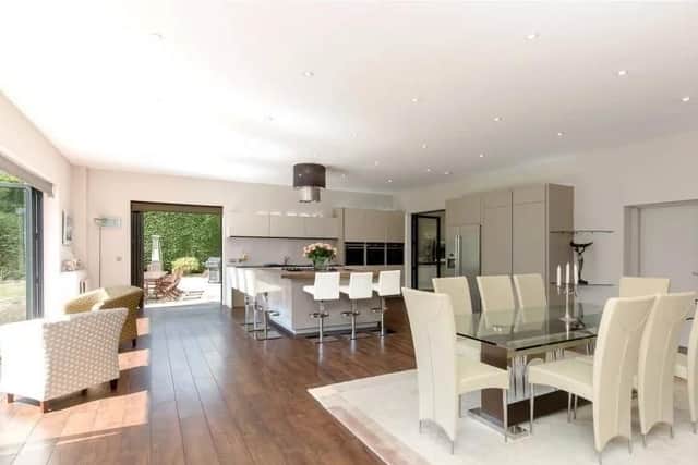 The open plan living area has access to the garden.