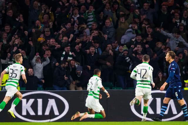 Celtic Park went crazy following Christopher Jullien's winner. Picture: SNS