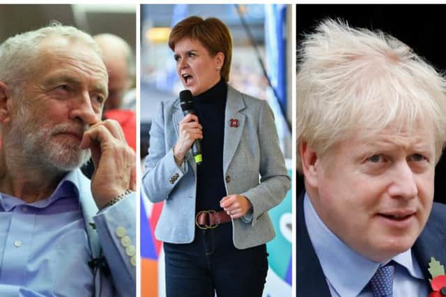 Scotland's First Minister said she would take on Boris Johnson and Jeremy Corbyn "anywhere, anytime". Pictures: PA