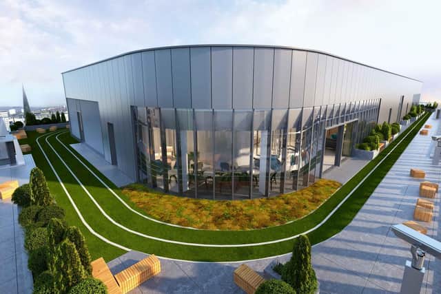 An artist's impression of the Bothwell Street site, which will feature a rooftop running track and garden terrace.