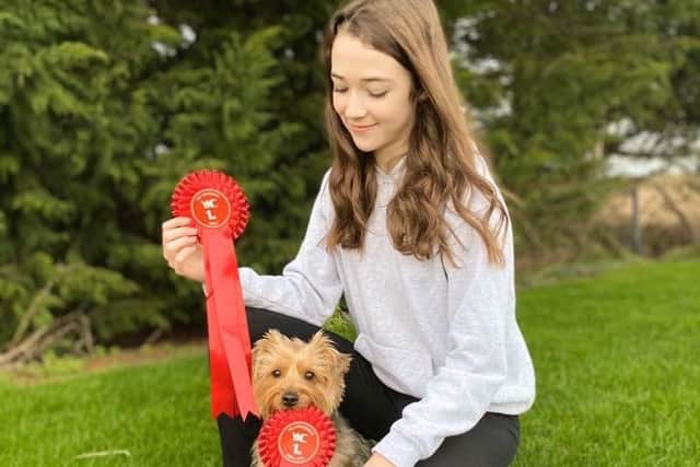 Two-year-old Macy has qualified with her 14-year-old owner Ailsa for the Young Kennel Clubs Basic Obedience in Crossbreed Handling event.