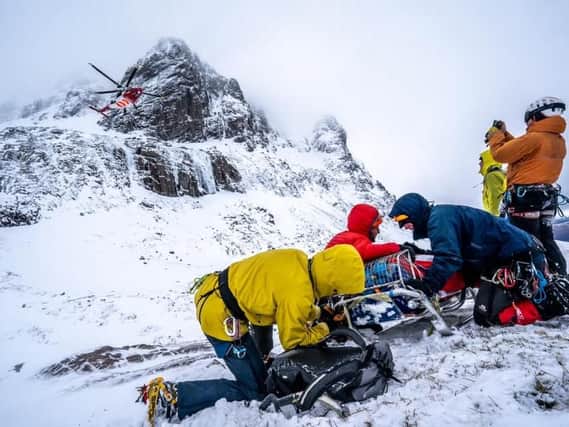 Mountain rescue teams were called to Number Five gully on Ben Nevis.