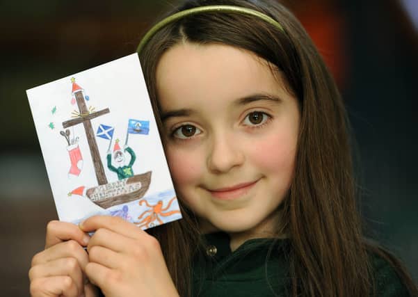 Eleanor Horton with her Christmas card