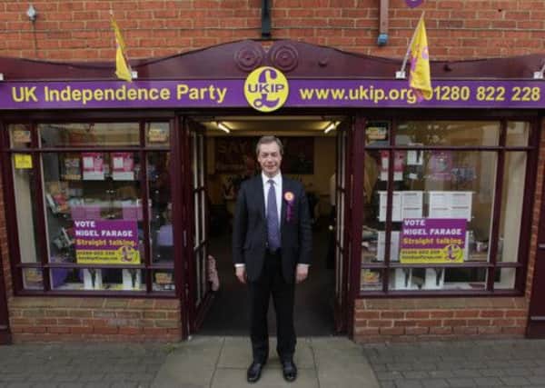 Nigel Farage at Ukip campaign headquarters in Buckingham. Picture: Getty