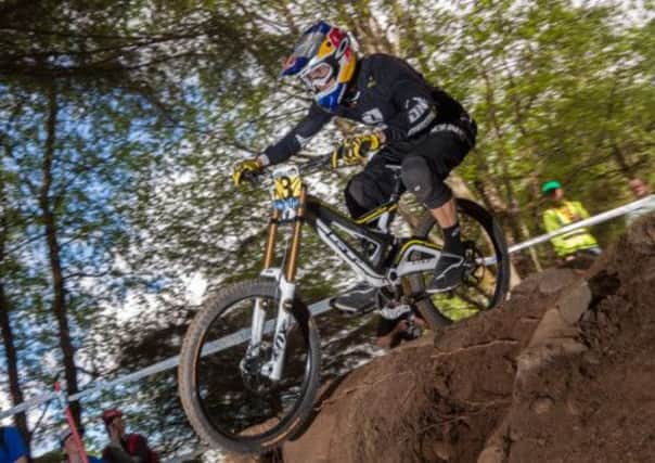 Gee Atherton rides at the Fort William UCI Mountain Bike World Cup. Picture: Contributed