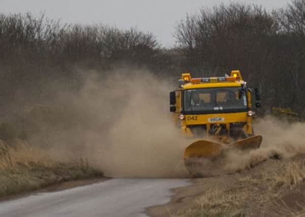 Moray Council has deployed snowploughs to clear sand from roads in the region. Picture: submitted