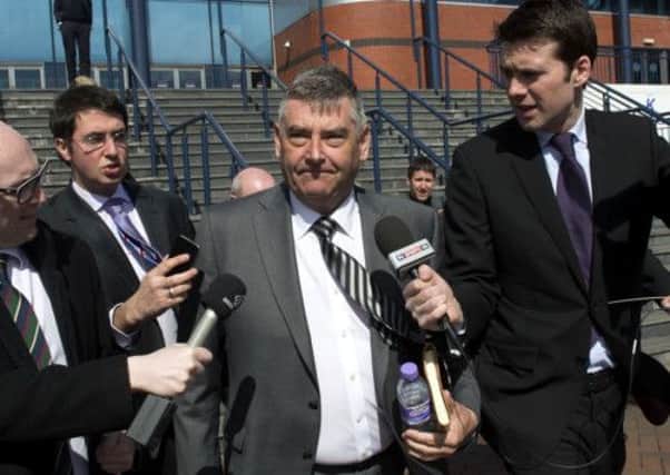 St Mirren Chairman Stewart Gilmour leaves Hampden on Monday. The SFA has stepped in to try and salvage reconstruction plans. Picture: SNS