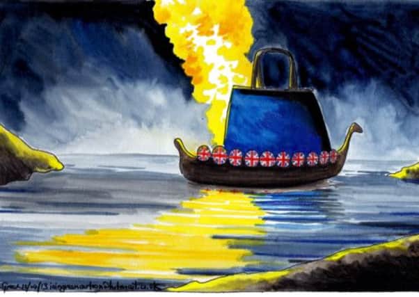 Thatcherism meets a watery grave in today's cartoon. Picture: Iain Green