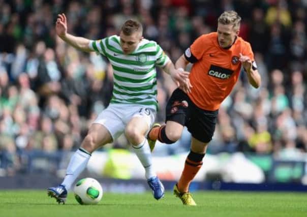 James Forrest takes on Barry Douglas during Sunday's Scottish Cup semi-final. Picture: Getty