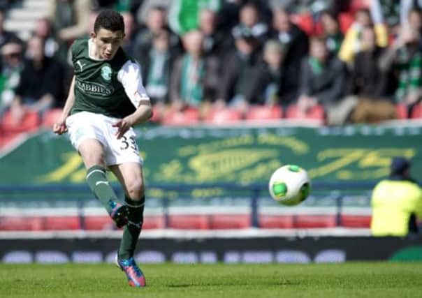 Alex Harris sparked Hibs into life in the Cup semi-final, his goal starting the comeback. Picture: SNS