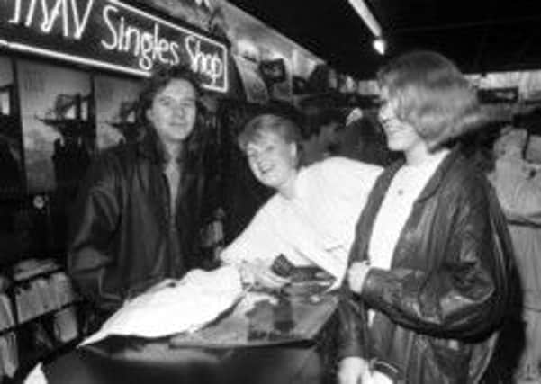 Fans meet Simple Minds singer Jim Kerr in HMV, Princes Street, in 1987. Picture: TSPL