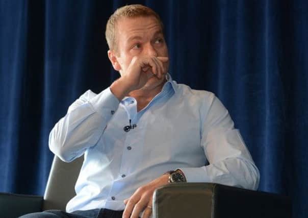 Sir Chris Hoy  announces his retirement at a press conference. Picture Neil Hanna