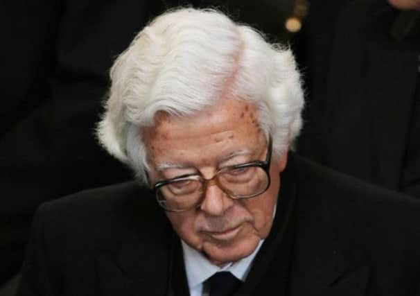Former Cabinet Minister Geoffrey Howe at Baroness Thatcher's funeral. Picture: PA