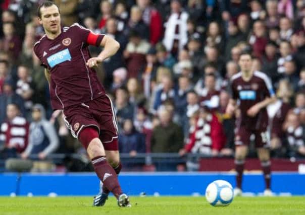 Hearts defender Andy Webster is out of contract in the summer. Picture: SNS