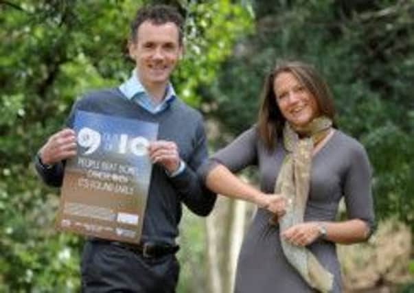 Christian Dailly and Emma Anderson launch Nudge Day. Picture: Cate Gillon