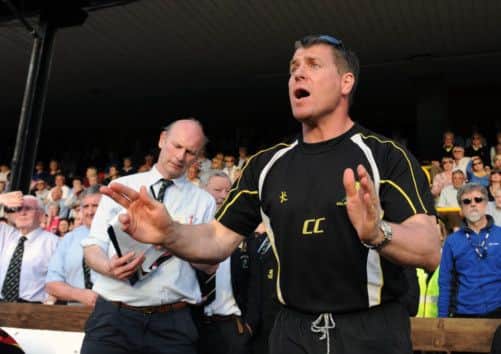 Melrose coach Craig Chalmers on the touchline near the final whistle. Picture: Ian Rutherford