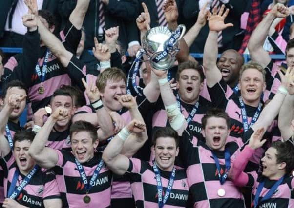 Ayr lift the cup. Picture: Neil Hanna