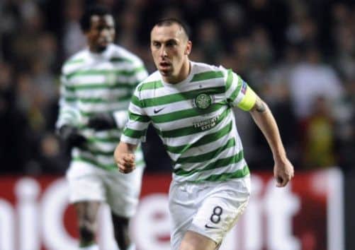 Celtic captain Scott Brown could be set to lift the SPL trophy this afternoon. Picture: Phil Wilkinson