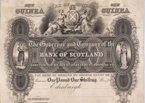Bank of Scotland One Guinea, 1827. Picture: Antonia Reeve