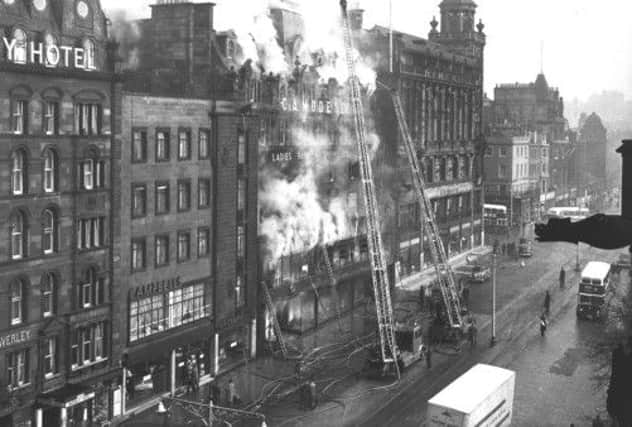 The C&A Modes fire in November 1955. Picture: TSPL